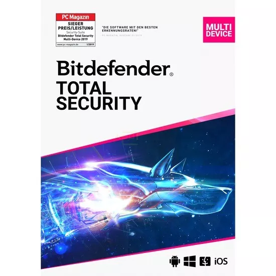 Bitdefender Total Security 2024 Multi-Device 5, 10 Geräte 1, 2 Jahre eMail dt.