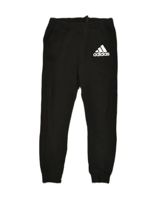 ADIDAS Boys Tracksuit Trousers Joggers 13-14 Years Black Cotton AI58