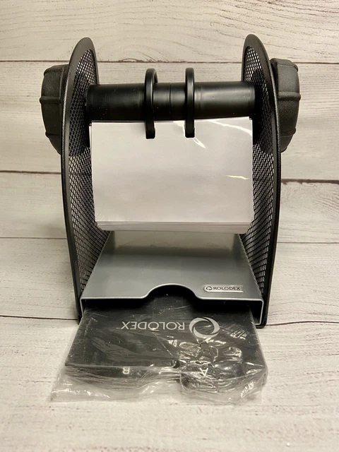 Rolodex Rotary Business Card File Black With Mesh Sides New No Box Office Desk