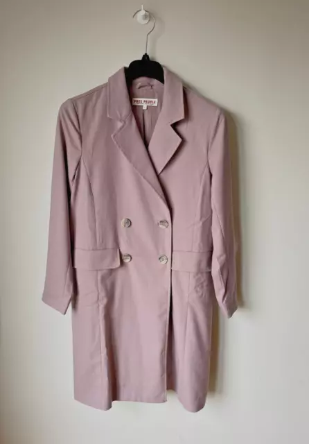 FREE PEOPLE MIDI TRENCH JACKET Lilac Mauve Double Breasted S / 10-12 💖 NEW