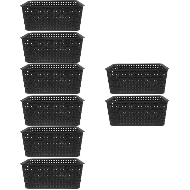 8 piezas guantera Abs estantes de ducha recipiente para recipiente de cosméticos Black