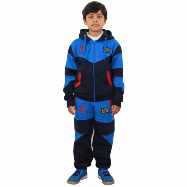 Felpa con cappuccio ragazzo ragazza blu reale A2Z ricamata superiore jogger inferiore