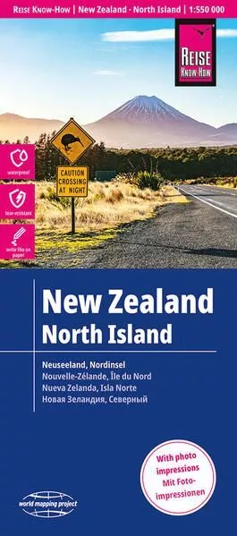 Reise Know-How Landkarte Neuseeland, Nordinsel (1:550.000): world mapping projec