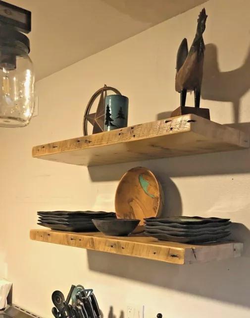 Floating shelves reclaimed barn wood handmade to order premium quality shelving