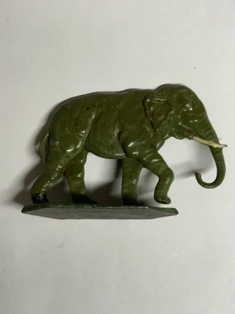 Zinnfigur, „Elefant“ ,bemalt, Antiquität, Flachfigur