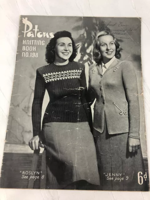 Vintage - Knit Pattern Book Patons No. 198 - 1950'S Fashion