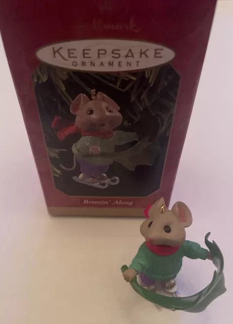 1997 Hallmark Keepsake Ornament BREEZIN' ALONG Mouse on Skates