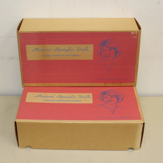 Two Marjorie Spangler Porcelain Dolls Camille & Priscilla 15" w/ Orig Boxes 3
