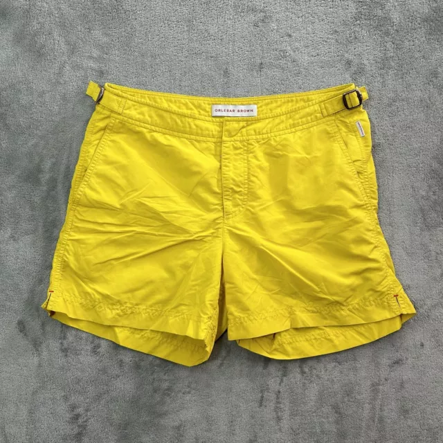 ORLEBAR BROWN Shorts Mens 30 OB Classy Style Setter Lined Swim Trunks Yellow