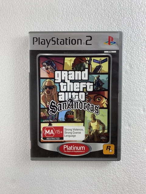 GRAND THEFT AUTO San Andreas platinum PS2 game complete with manual ...