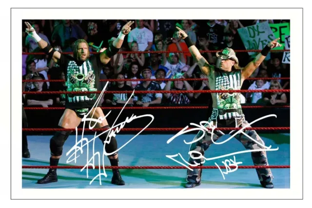 TRIPLE H & SHAWN MICHAELS Signed Autograph PHOTO Signature Print WWE WRESTLING