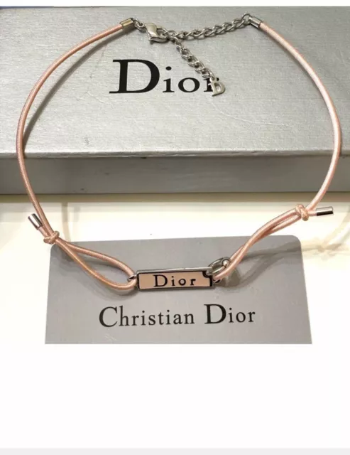 Christian Dior Pink Enamelled Cord Bracelet