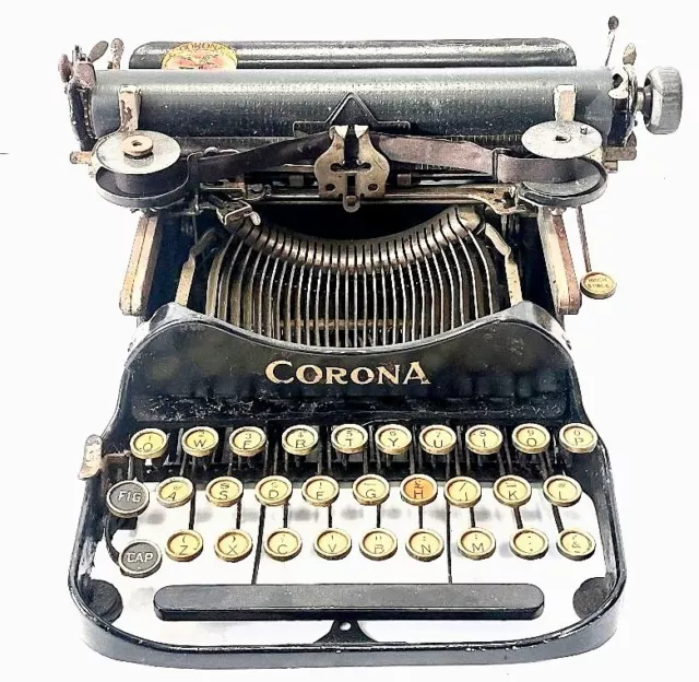 Antigua Maquina de escribir de reportero CORONA plegable-rare folding typewriter