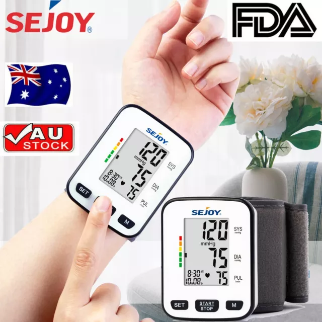 Blood Pressure Monitor Wrist Cuff Auto Digital Accurate BP Machine for Home Use