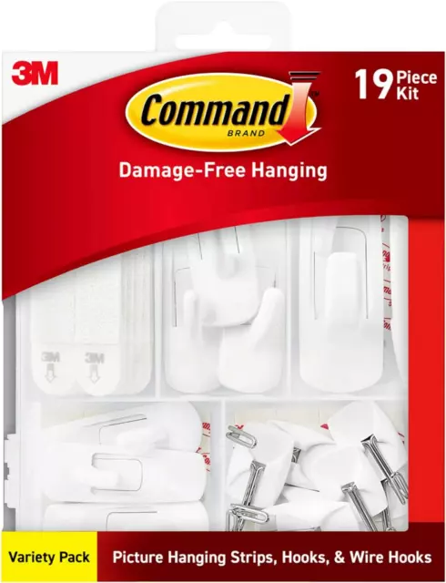 Variety Pack, Picture Hanging Strips, No Tools Wire Hooks and Utility Hooks, Dam