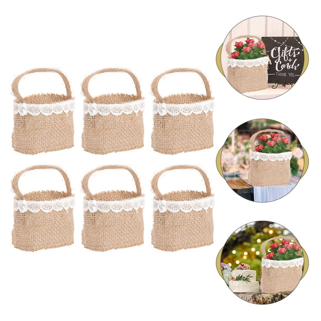 Lot De 8 Mini Paniers Rotin Marron 6x4x3cm - Corbeilles Fleurs Tressées | Décoration Table, Mariage, DIY