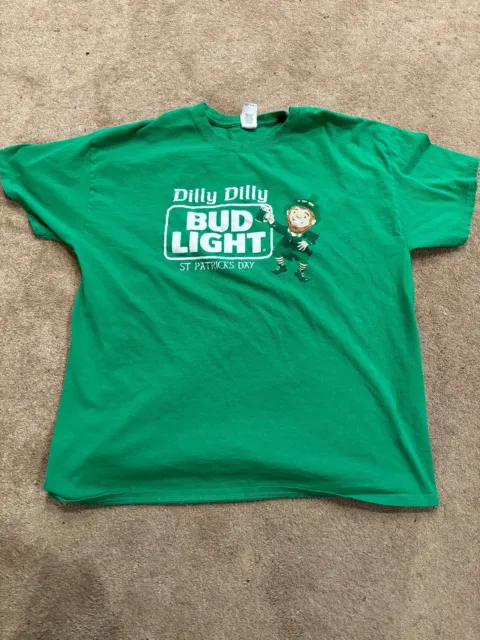 Bud Light Vintage Dilly Dilly St. Patricks Day Shirt Extra Large XL Leprechaun