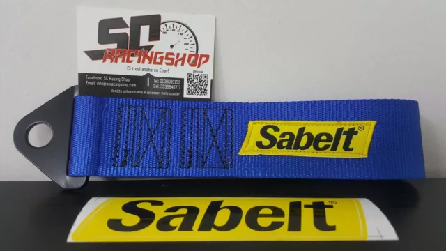 Sabelt Gancio Traino Racing Tuning Stoffa Laccio Abarth 500 595 69 Tow Strap Blu