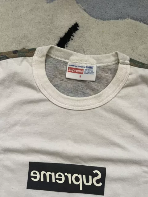Very rare SS13 Supreme Comme Des Garcons box logo tee L large T-shirt white CDG