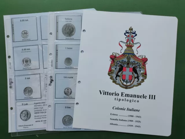 Inserti Fogli Collezione Monete Regno D'italia Vittorio Emanuele Iii Tipologico