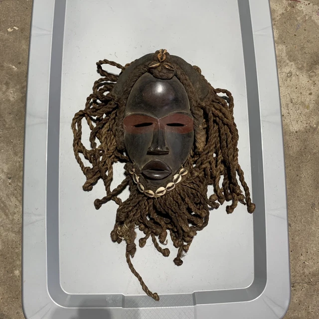Dan Mask with Cowries and Rope Beard African mask great size OFFERS #3