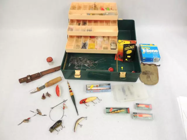 VTG Sears Roebuck & Co Copper Metal Fishing Tackle Box - Vintage! 