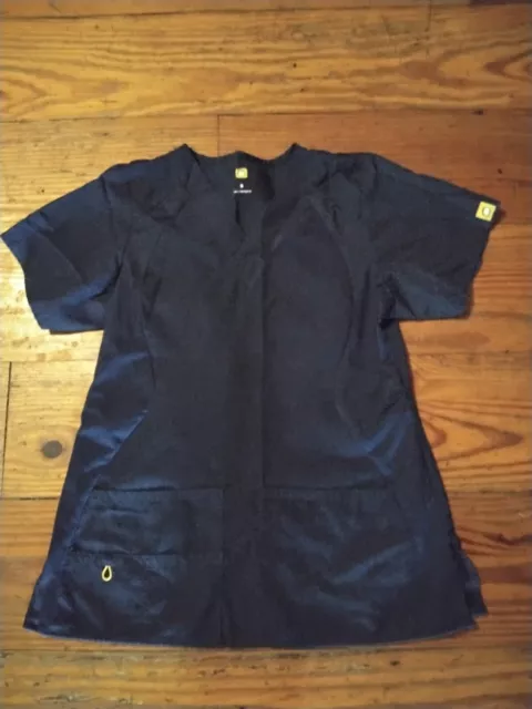 Wonderwink Womens Navy Blue Origins Lima Scrub Top Size Small