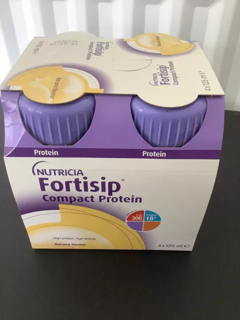 Pack of 4 Nutrica Fortisip Compact Protein Drink - Banana Flavour 06/04/24