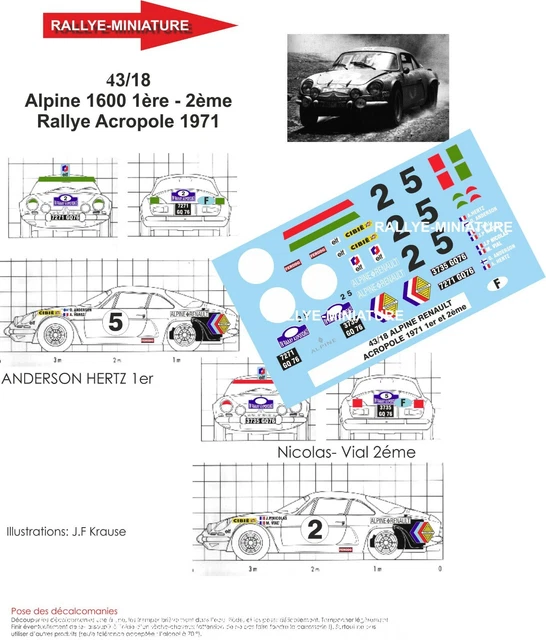 Decals 1/43 Ref 2565 Alpine Renault A110 Nicolas Rallye Du Maroc 1973