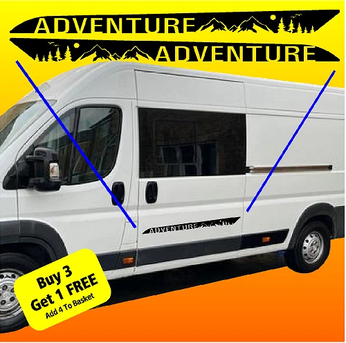 1m Motorhome Camper Van Caravan Decal Graphic - Camping Sticker, Personalizable