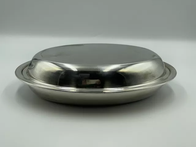 Silver Plated Vintage Oval Shape Tureen Serving Dish With Lid & Insert Handles