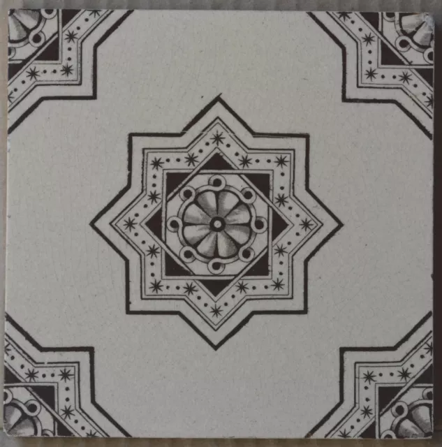 Antique - Victorian Majolica Tile C1900