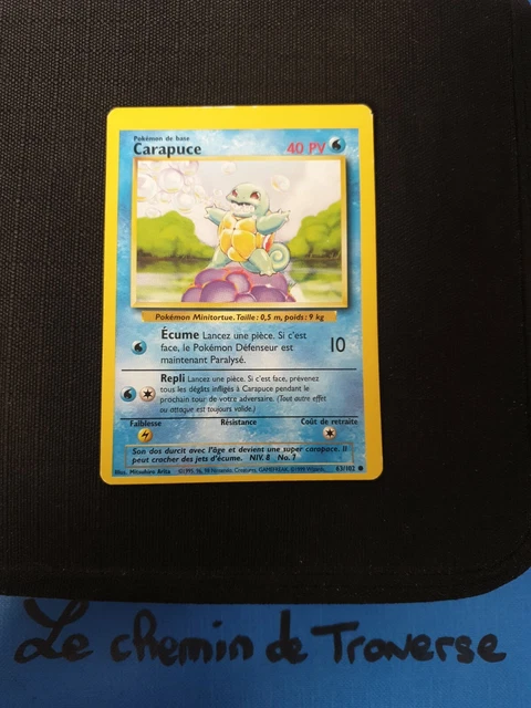 Pokemon Card - Squirtle 63/102 (Common) - Wizards Base Set French Edition