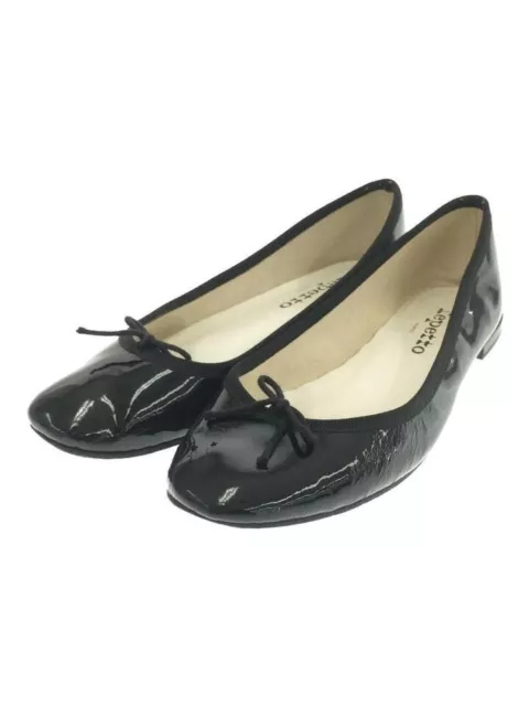 Repetto Ballet Shoes Flat Pumps 38.5 Black Enamel VX639VVE Black