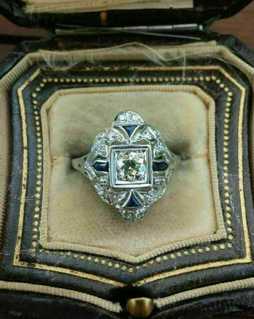 2.66 Ct Round Cut Lab-Created Diamond Victorian Old Vintage Art Deco Dinner Ring