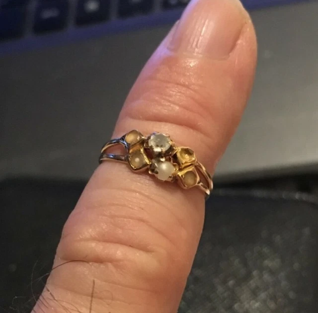 Bague Ancienne Pour Jeune Fille En Or 18 Carats - Occasion, Bijou Vintage