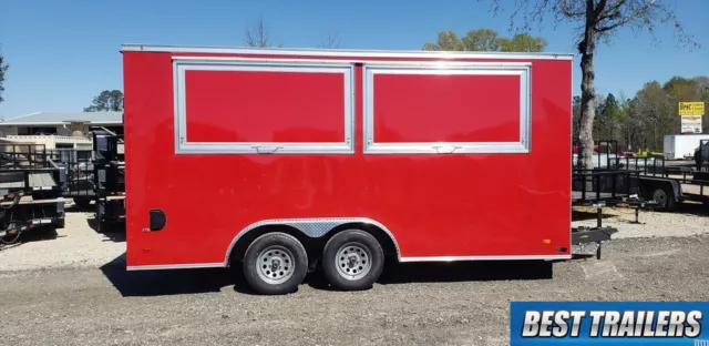 2023 8 x 16 enclosed concession 2 window vending trailer finished 8x16 marquee 2