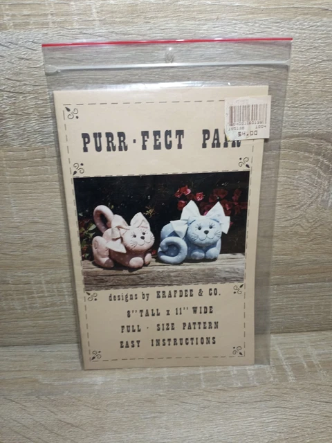 Krafdee & Co Purr-fect Pair Kittens  Plush Kittens Pattern 8x11" 1984