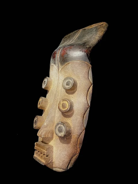 African Tribal Face Mask Wood Hand Carved Vintage Wall Hanging Grebo Kru-5732 7