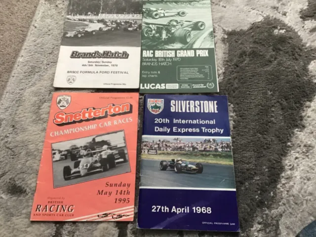 4 x Formula Uno Motor Racing Programmi 1968, 1970, 1978, 1995.