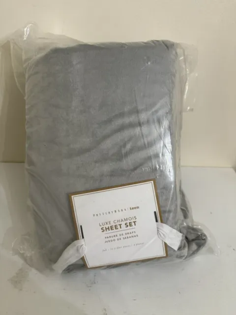 Juego de sábanas en tela 300 hilos rica en algodón gris claro