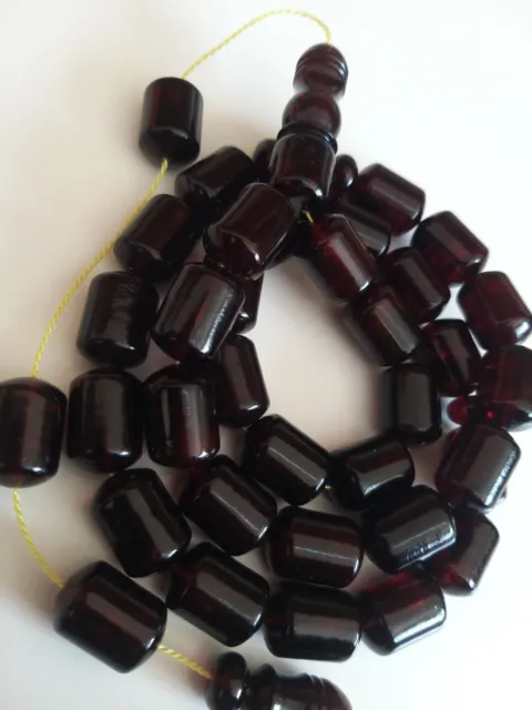 🍒Natural Baltic Amber Islamic Prayer Beads Misbaha Tasbih Rosary 83g Pressed🍒