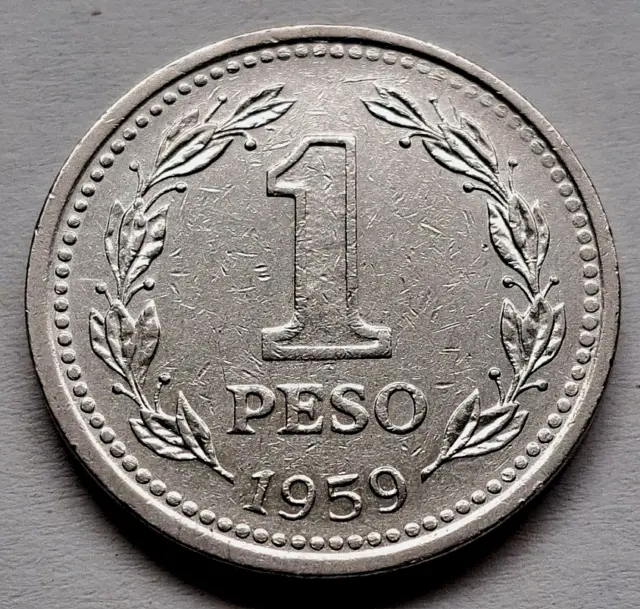 Argentinien 1 Peso 1959, vernickelter Stahl, ss