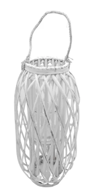 B-Ware Bambusholz Laterne 70 cm Glaseinsatz Henkel Kerzenhalter Deko Windlicht
