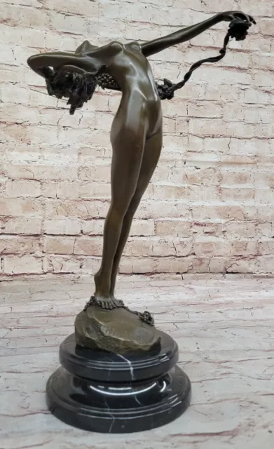 Bronzo Art Nouveau Statuetta Bronzo H.Frishmuth Il Vite Bronzefigur