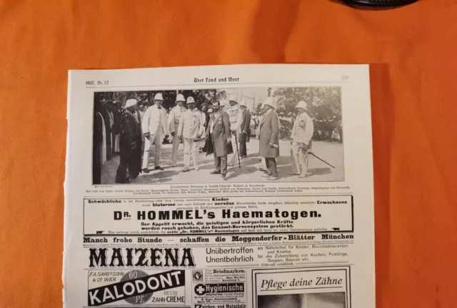1907 Zeitungsdruck 1281 Kolonien Deutsch-Ostafrika Staatssekretär Dernburg