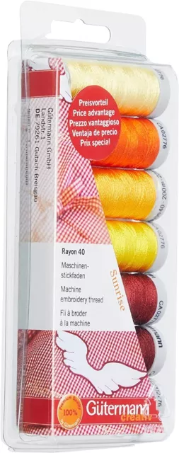 Gutermann Maschinenstickerei Creative Rayon 40 SUNRISE Gewinde Set 7x200m 731340-2 3