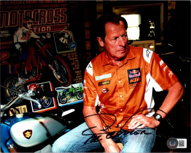 Roger Decoster Motocross Racing Legend Hand Signed 8X10 Bas Coa Bk75029