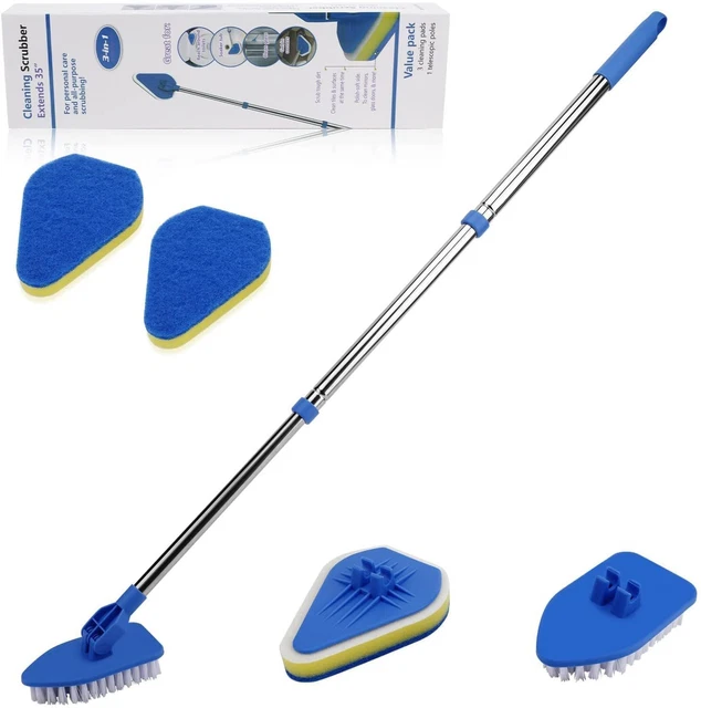 Bathroom Long Handle Brush Wall Floor Scrub BathTub Shower Tiles Cleaning Tool ✅