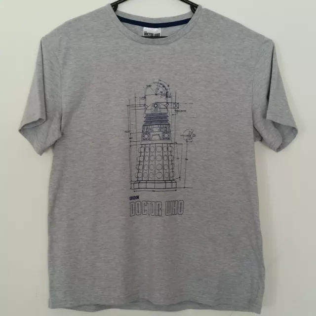 Doctor Dr Who Dalek Blueprint Tshirt 2009 Official BBC MENS Grey Size XXL